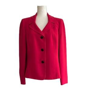 Evan Picone Blazer Red Pink Button Front Career Business Jacket Size 10